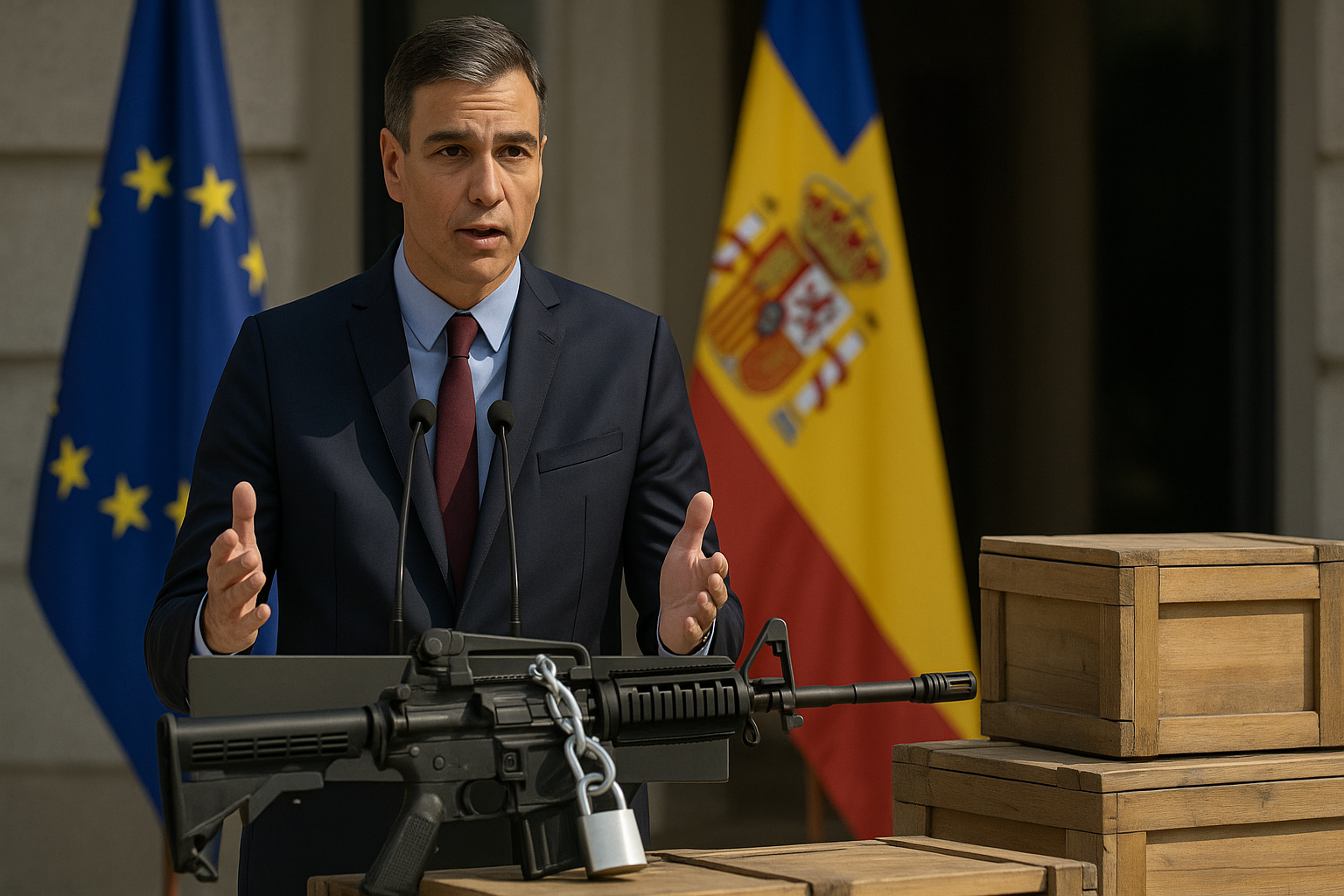 Sánchez anuncia un decreto para embargo de armas a Israel y sanciones