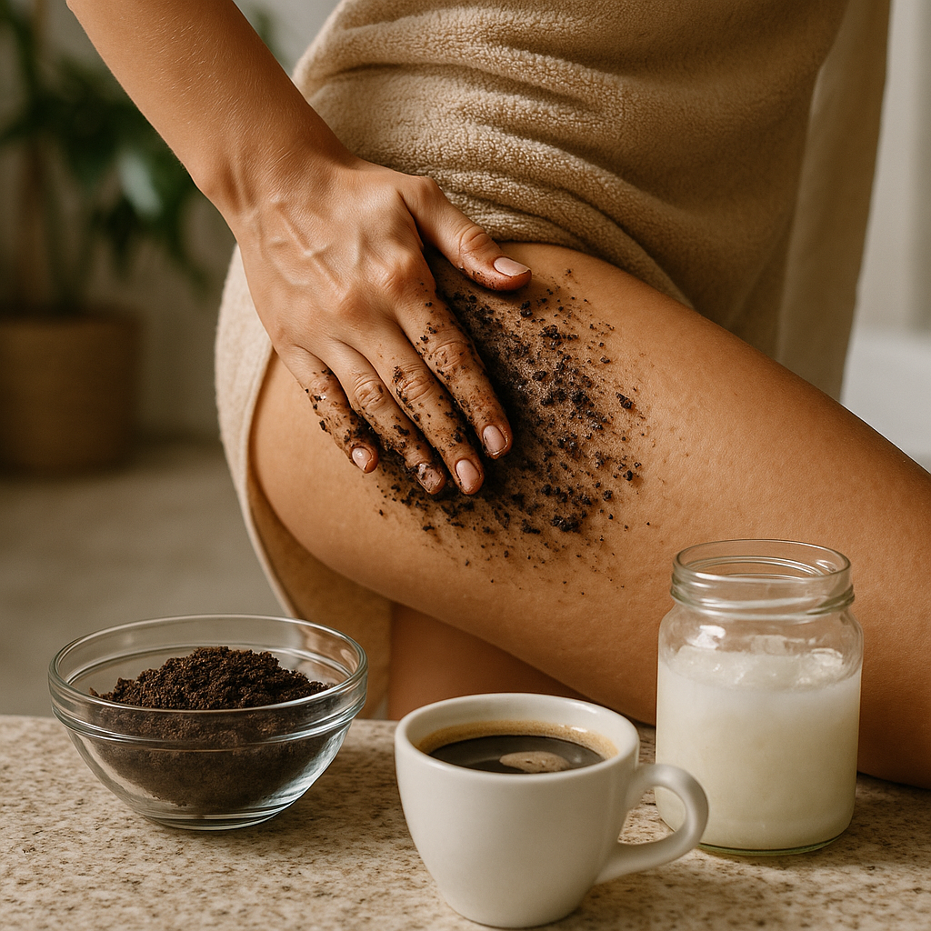 Mezcla de café y aceite de coco para reducir la celulitis