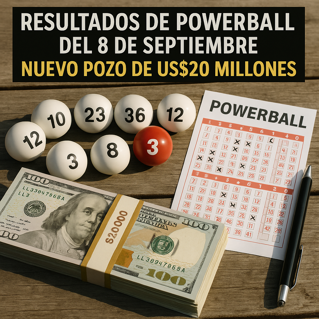 Resultados de Powerball del 8 de septiembre: nuevo pozo de US$20 millones