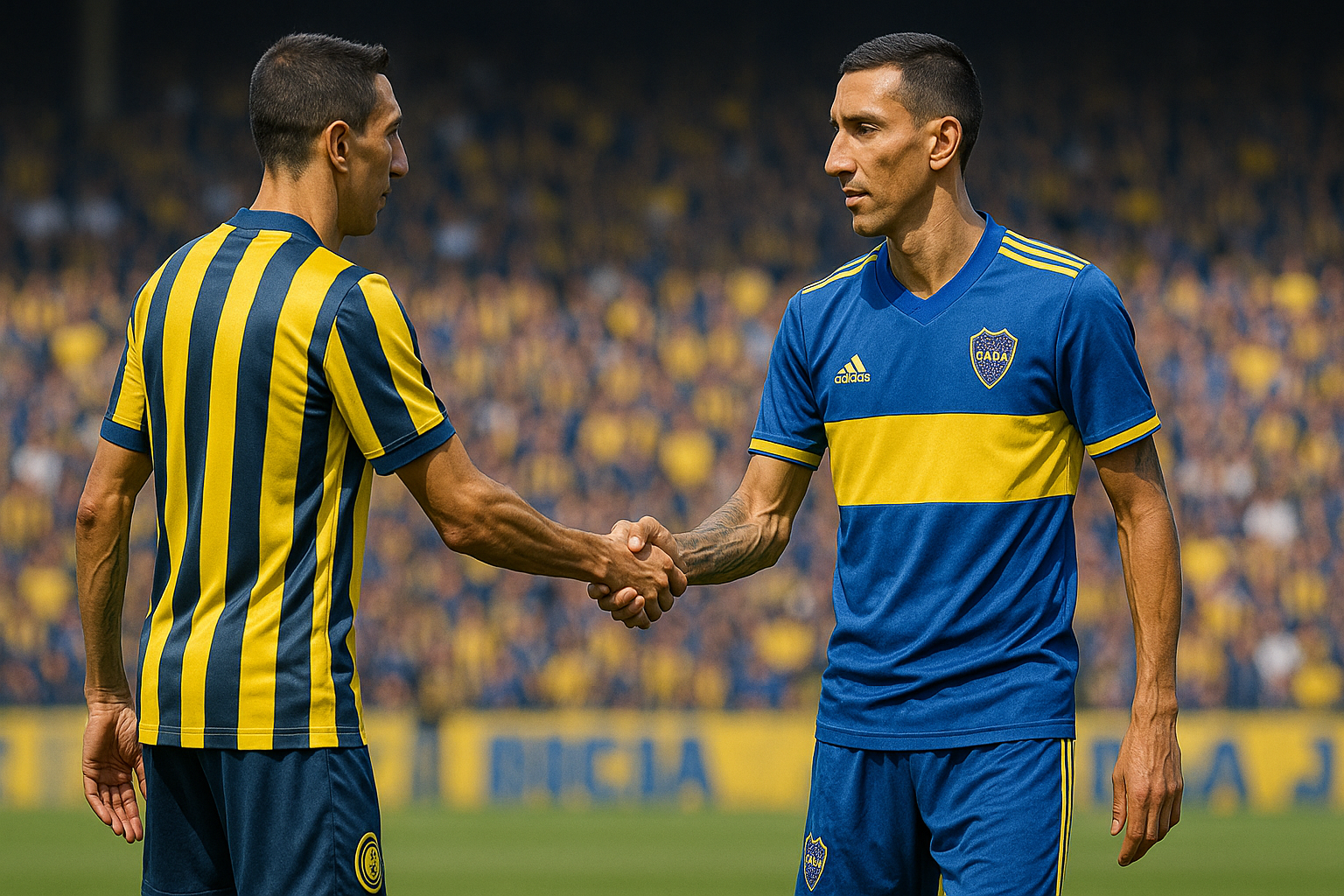 ** Di María y Paredes: figuras en el empate Central-Boca