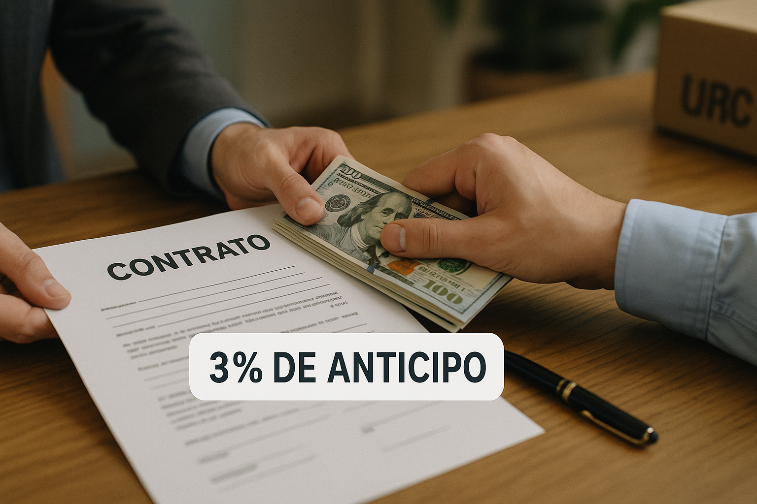 ** Contrato del PAMI: 3% de anticipo a Urbano Express