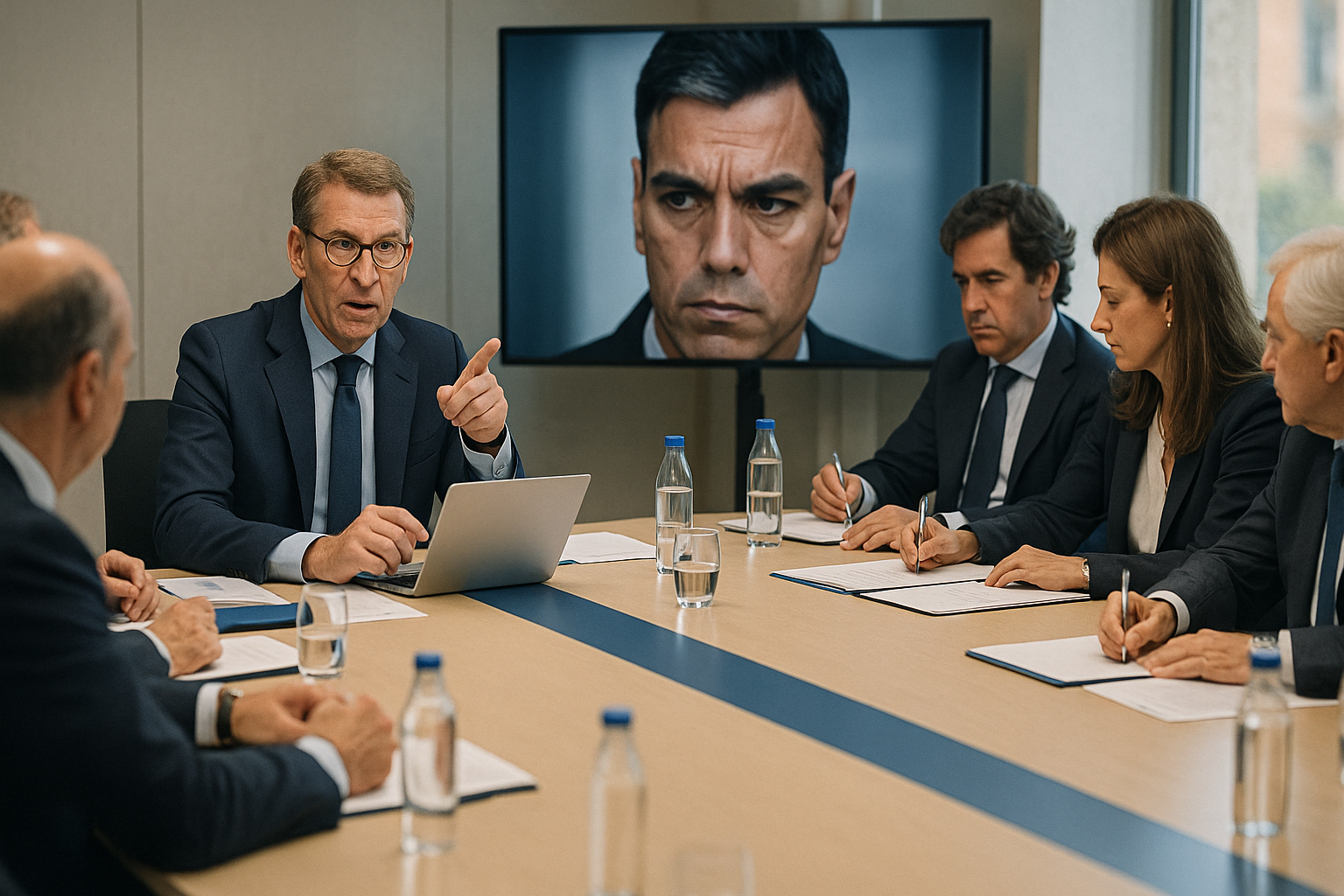 Feijóo reúne a la directiva del PP para atacar a Sánchez
