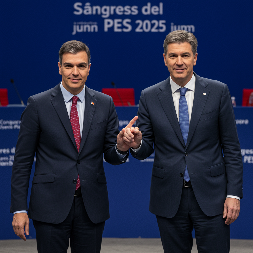 Sánchez clausura el Congreso del PES 2025 en Ámsterdam junto a Timmermans