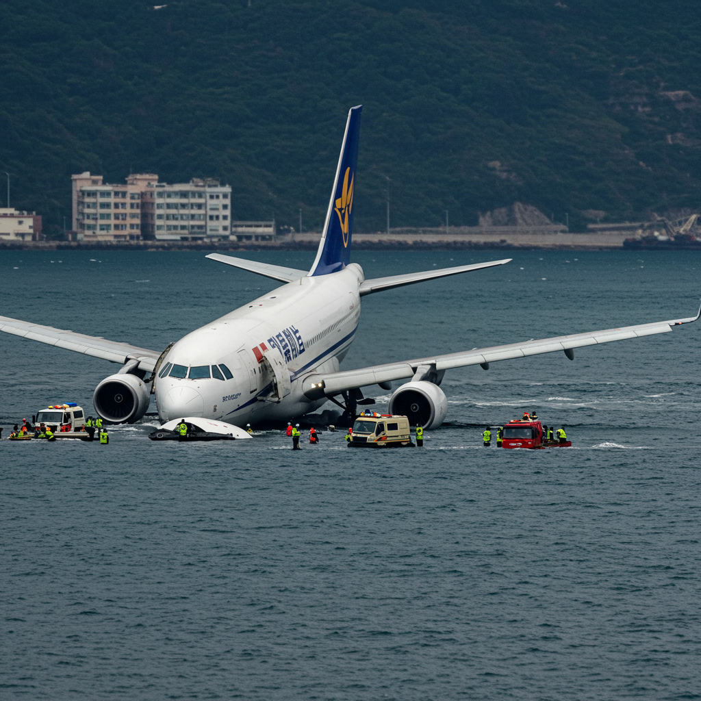 Tragedia en Hong Kong: Avión Cae al Mar, Dos Muertos