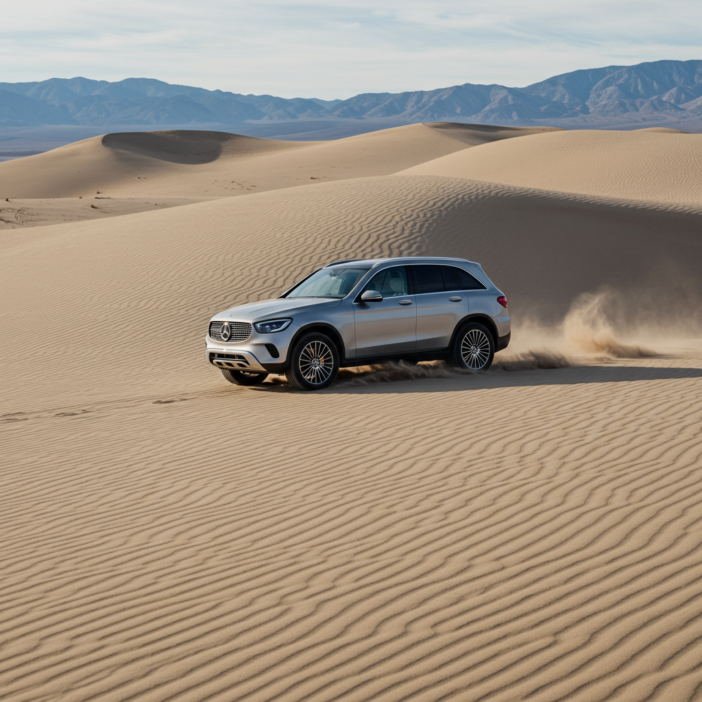 Mercedes-Benz prueba sistemas off-road en dunas con el nuevo GLC eléctrico