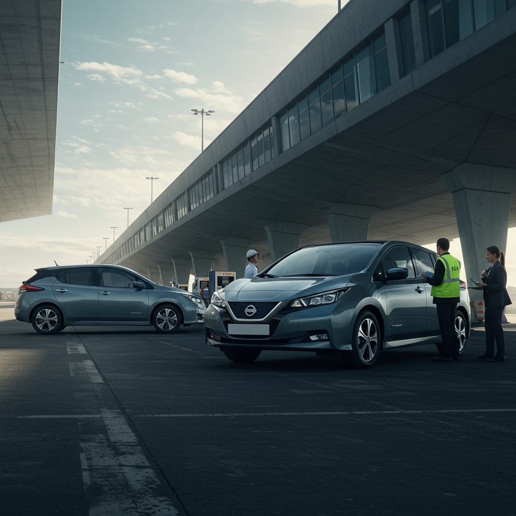 Aeropuerto resiliente: dos Nissan Leaf y la carga bidireccional